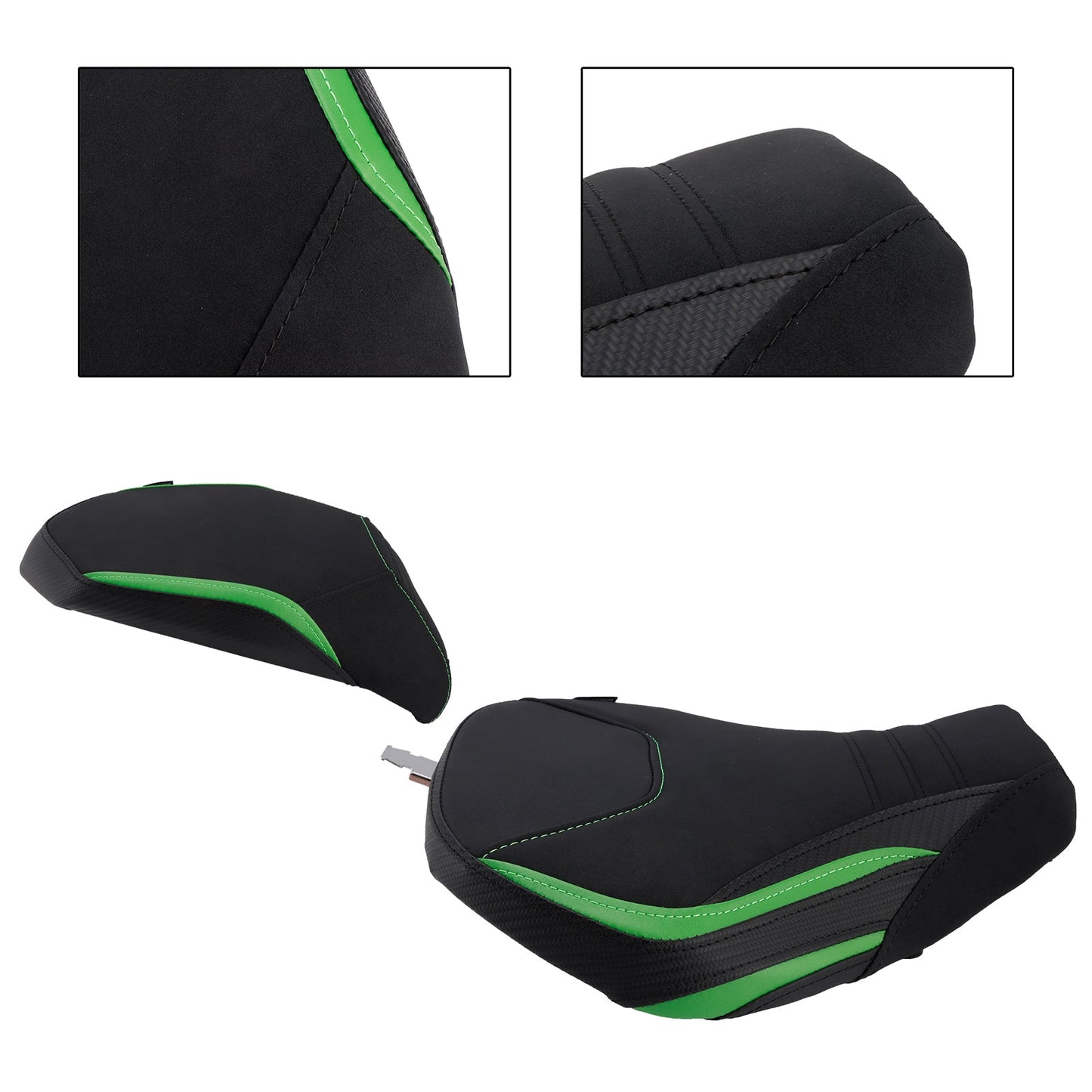 Kit cuscini passeggero Raider anteriori e posteriori per Kawasaki Ninja H2 Sx 2022-2025, colore verde.