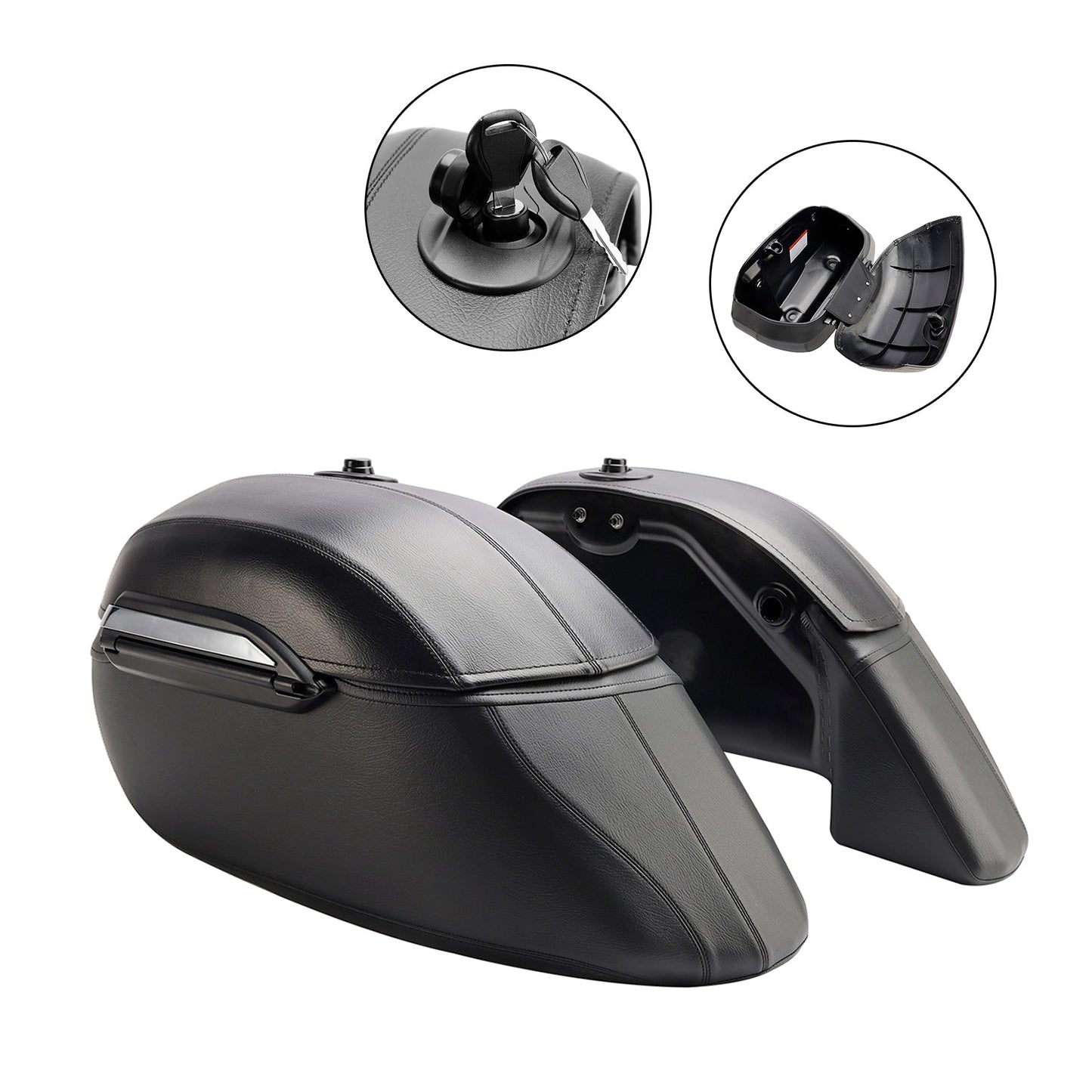 Borsa laterale in poliuretano per Kawasaki Vulcan S 650 Vn/En650 2015-2023, nera