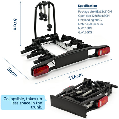 Portabiciclette per 3 e-bike