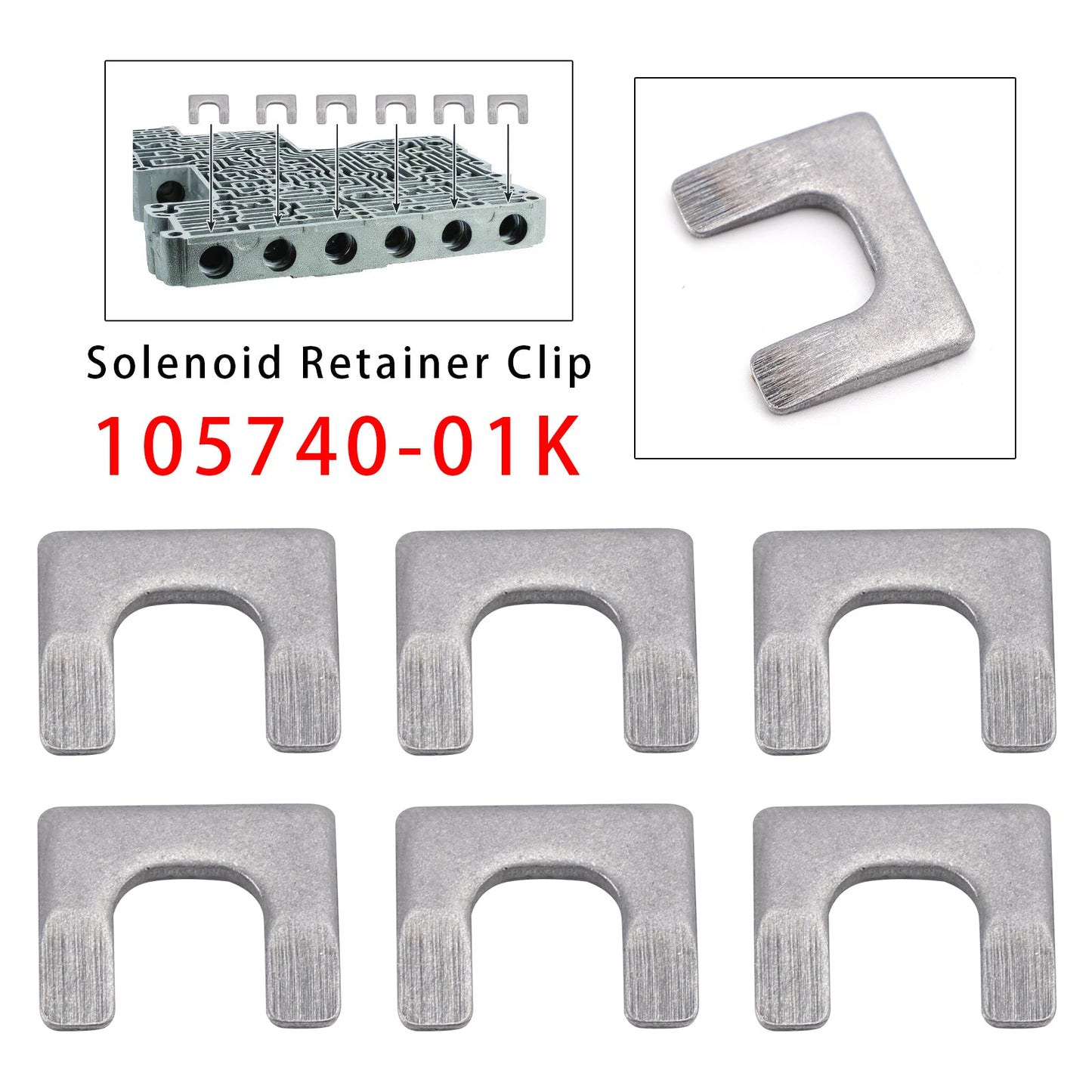 6 clip di fissaggio per solenoide 105740-01K per valvola di trasmissione 10L80 10L90 10R80