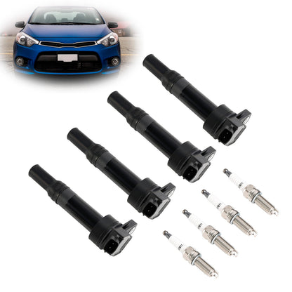 4x bobina di accensione + candela UF651 per Kia Soul Forte Hyundai Elantra
