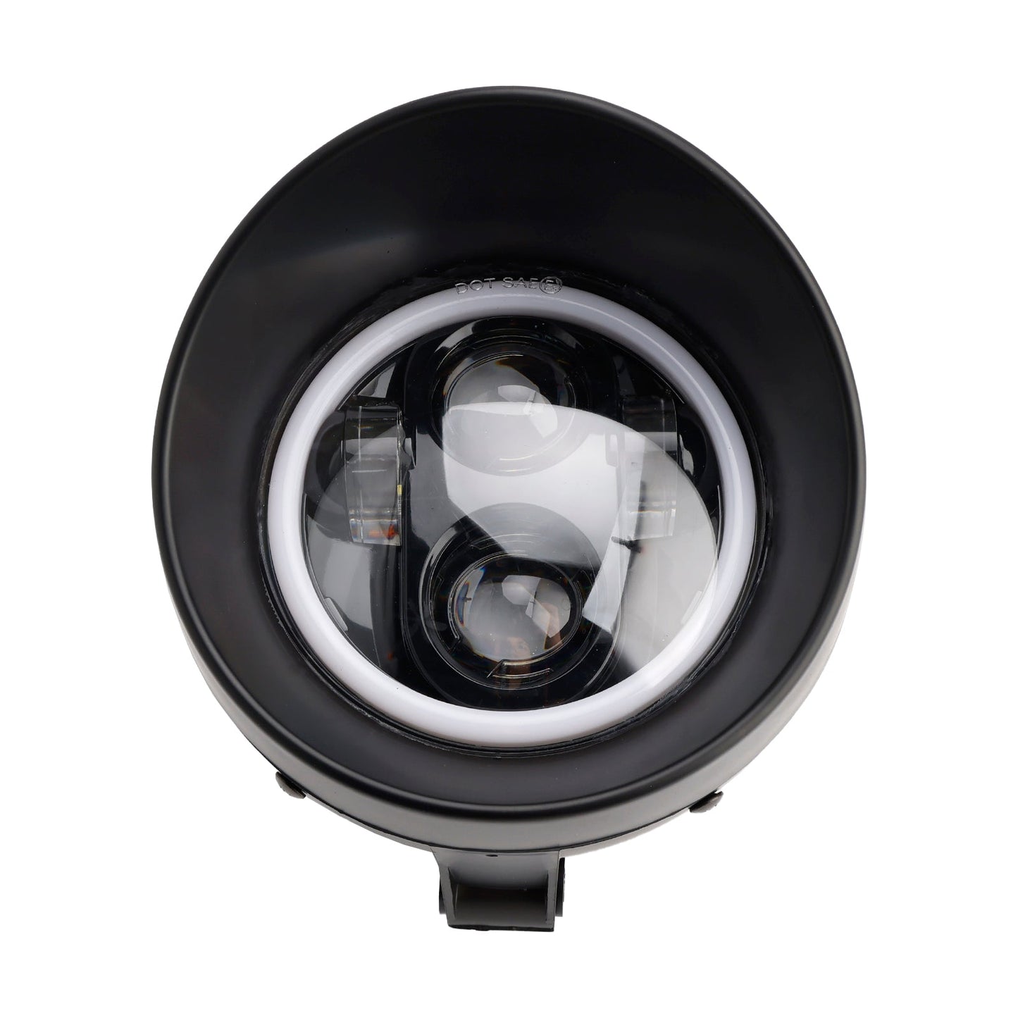 Faro anteriore da 5,75"" con faretto universale a 4 lampadine, adatto per moto, cromato