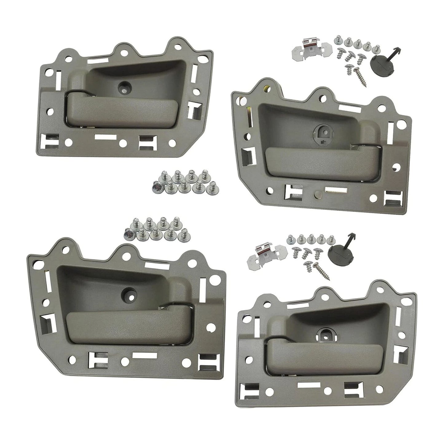 4 pezzi Maniglia interna porta anteriore posteriore sinistra e destra grigia per Jeep Grand Cherokee 2005-2011