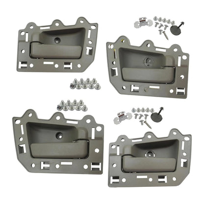 4 pezzi Maniglia interna porta anteriore posteriore sinistra e destra grigia per Jeep Grand Cherokee 2005-2011