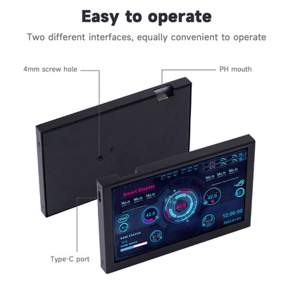 Telaio da 5 pollici Sotto-schermo IPS HD Smart USB Desktop Sotto-schermo Tipo-C Computer PC