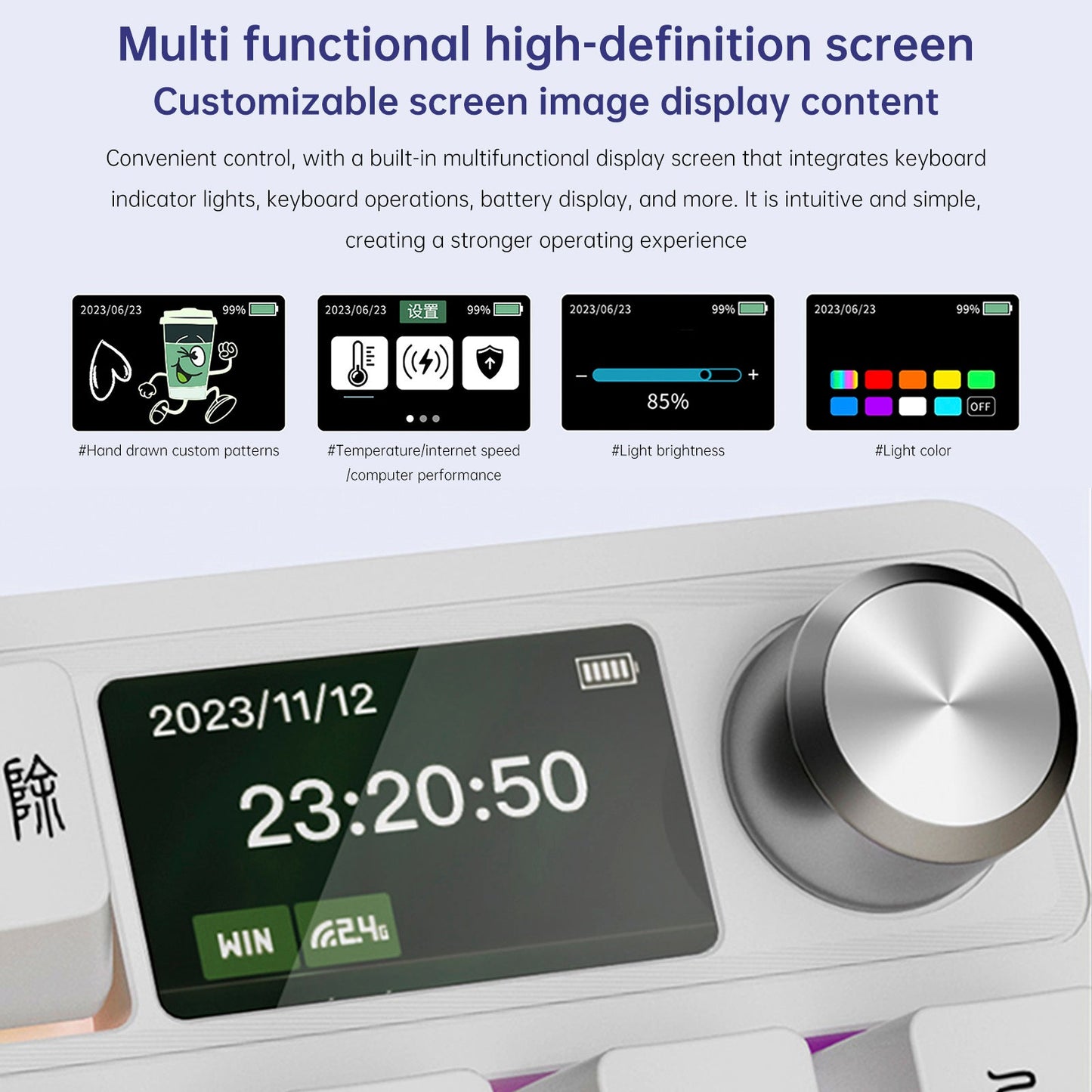 Tastiera meccanica wireless Bluetooth 2.4G a 98 tasti, tre modalità, RGB, sostituibile a caldo