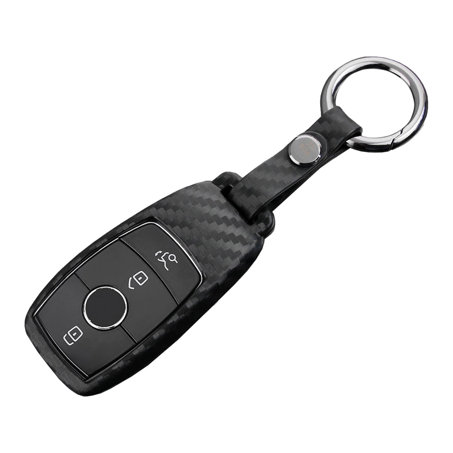 Custodia in silicone e pelle per chiave auto con fibbia per Mercedes-Benz E