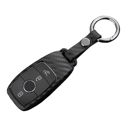 Custodia in silicone e pelle per chiave auto con fibbia per Mercedes-Benz E