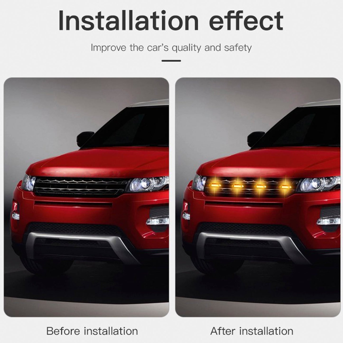 5 pezzi di illuminazione a LED RGB per griglia anteriore con controller APP per veicoli SUV fuoristrada