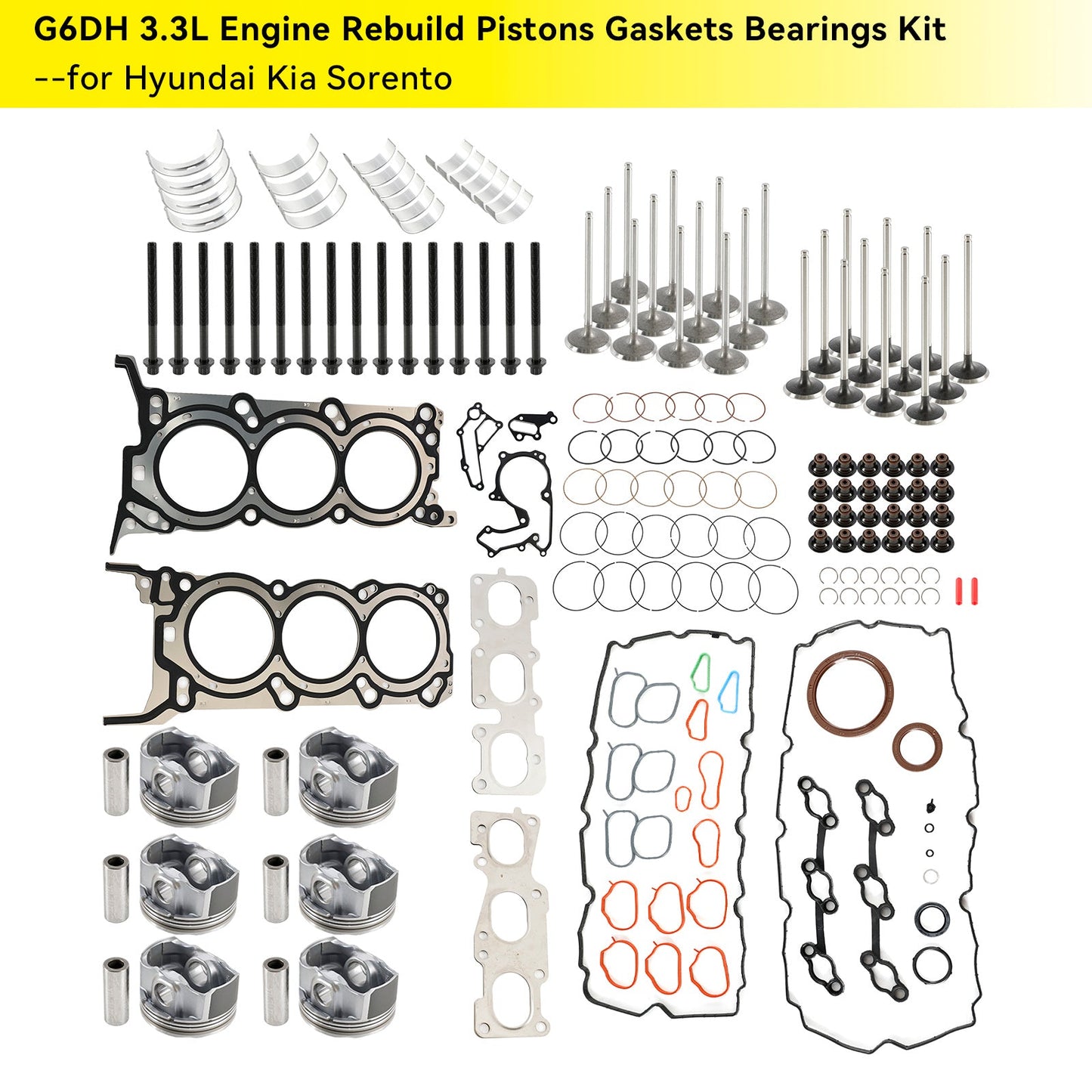Kit di revisione pistoni guarnizioni cuscinetti motore Hyundai Kia Sorento 3.3LG6DH 3.3L 2011-2019 209103CP00