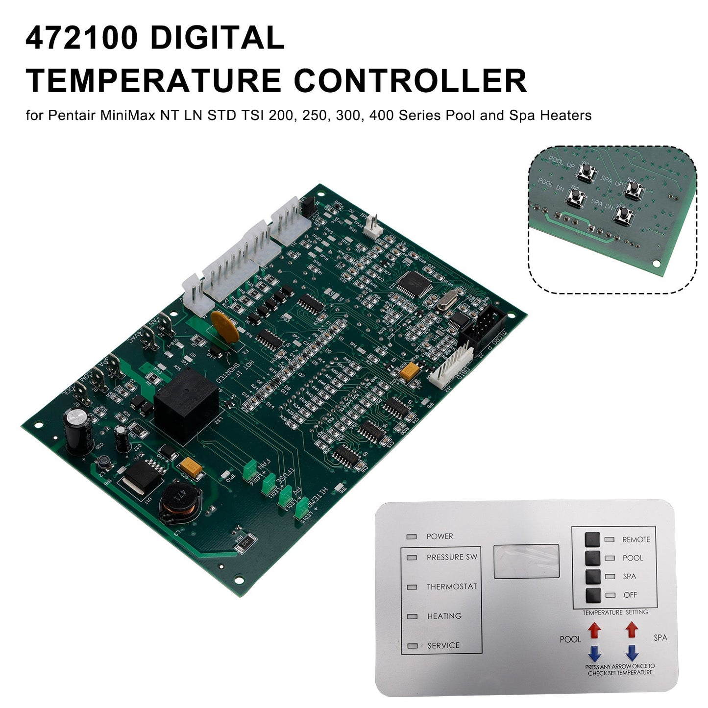 Scheda di controllo della temperatura digitale per Pentair NT STD TSI 200 250 300 400 472100