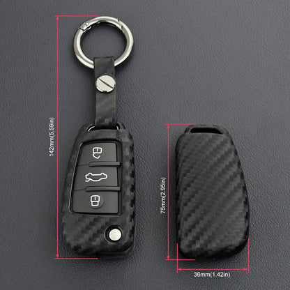 Custodia in pelle e silicone per chiave auto con fibbia per Audi