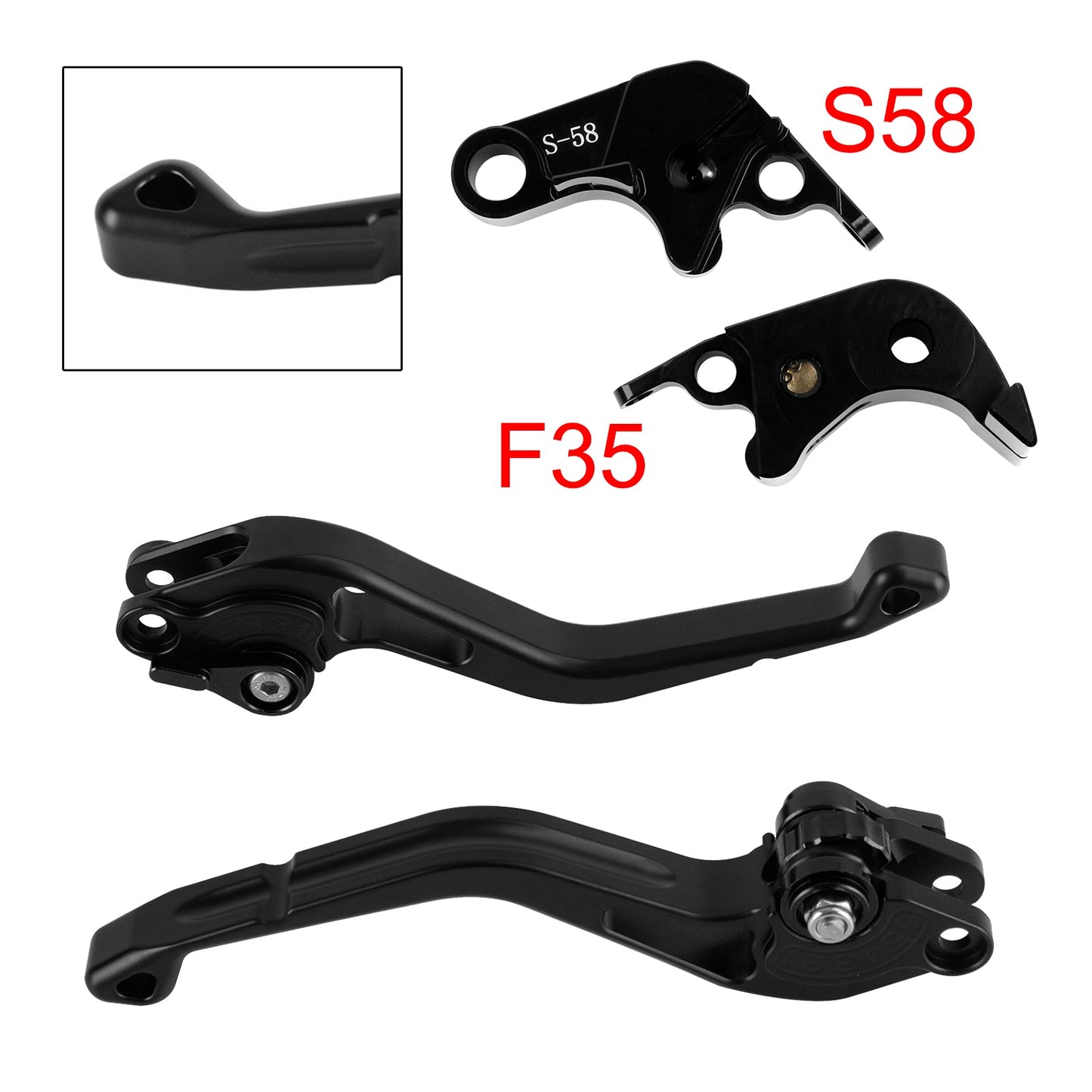 Nuova leva freno e frizione corta compatibile con Suzuki GSXR60006-10 GSX-S1000/F 2015, colore nero.