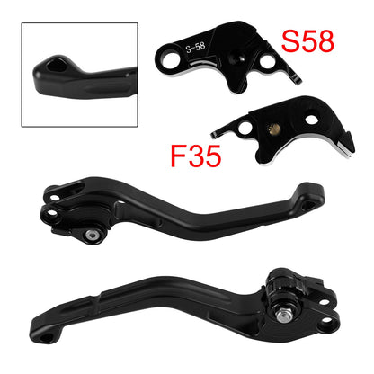 Nuova leva freno e frizione corta compatibile con Suzuki GSXR60006-10 GSX-S1000/F 2015, colore nero.