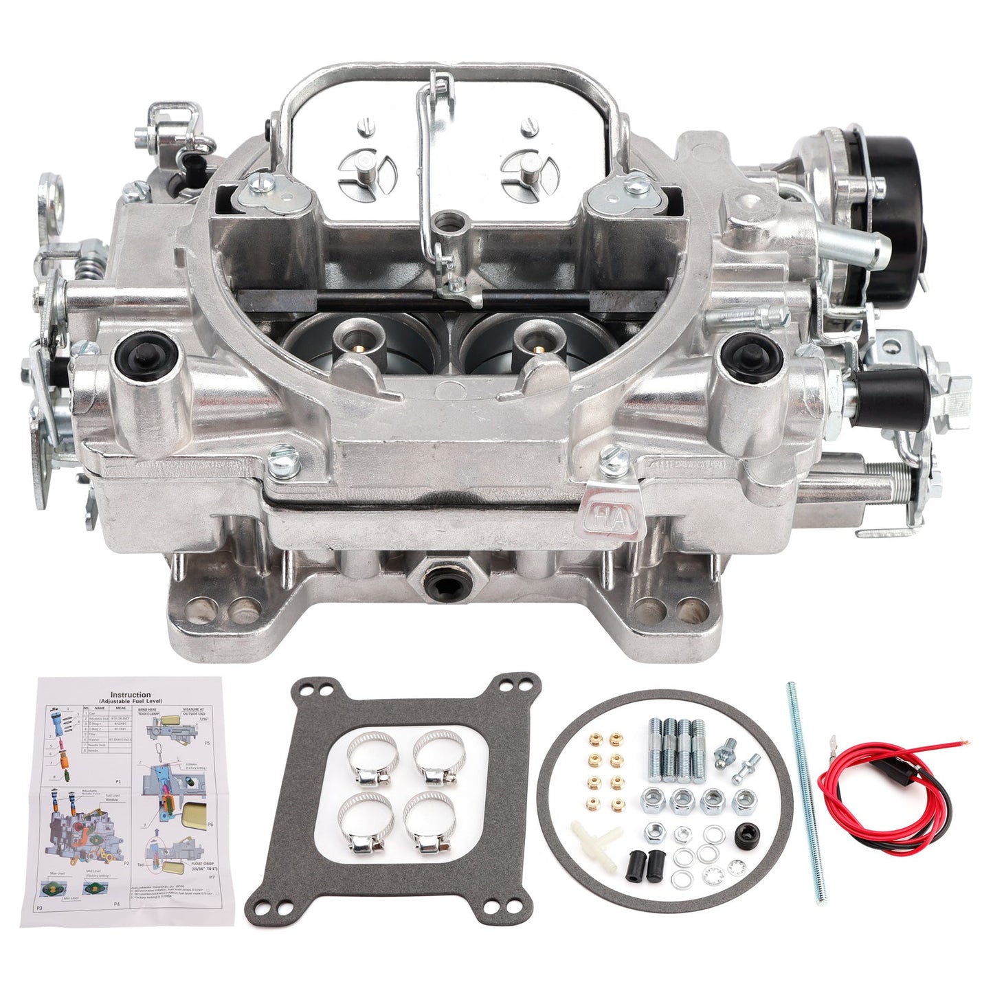 Carburatore 1400 600 CFM 4 corpi, starter elettrico, foro quadrato, valvola dell'aria a 4 corpi