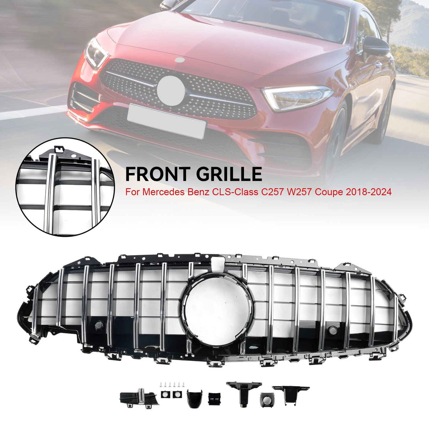 Griglia paraurti anteriore cromata Mercedes CLS C257 W257 Coupe 2018-2024