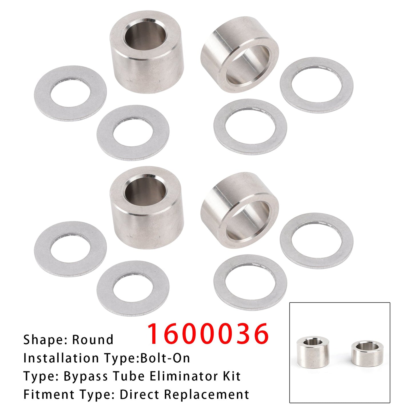 Confezione da 2 pezzi 1600036 Kit eliminatore tubo di bypass con shunt in alluminio e rondelle di tenuta