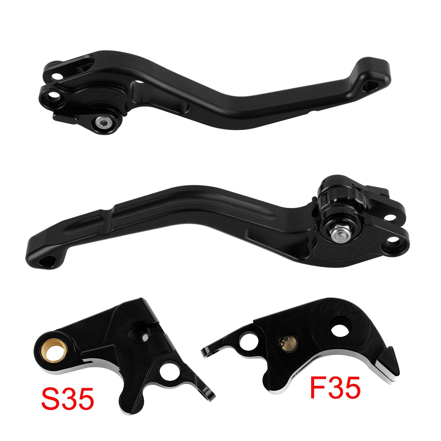 Nuova leva freno e frizione corta compatibile con Suzuki GSXR600 06-10 e GSXR1000 05-06, colore nero.