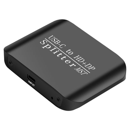 Splitter per laptop MST da tipo C a HDMI+DP 1x2, display a due schermi, un ingresso e due uscite