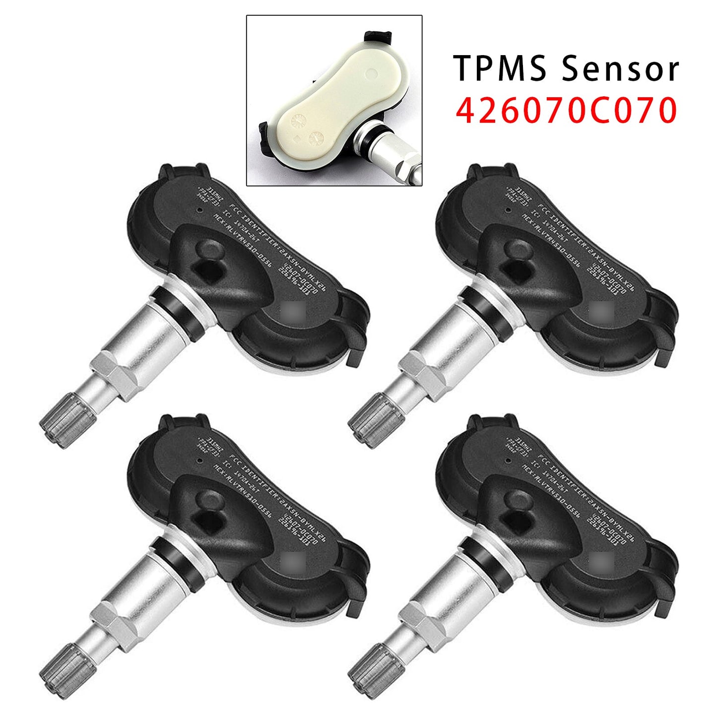 4 sensori di pressione pneumatici TPMS per Toyota Sequoia Tundra Sienna 07-20 426070C070