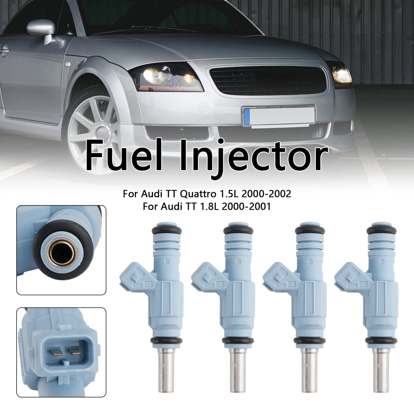 4 pezzi iniettore carburante 0280155892 adatto per Audi TT Quattro 1.5L 2000-2002 0280155893
