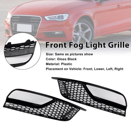 Griglie fendinebbia anteriori nere lucide per Audi A3 8V Berlina 2013-2016