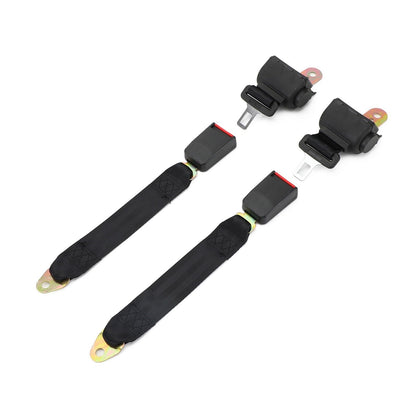Cintura di Sicurezza Auto 2 Punti Retrattile Regolabile 120cm Colore Nero (Set da 2)