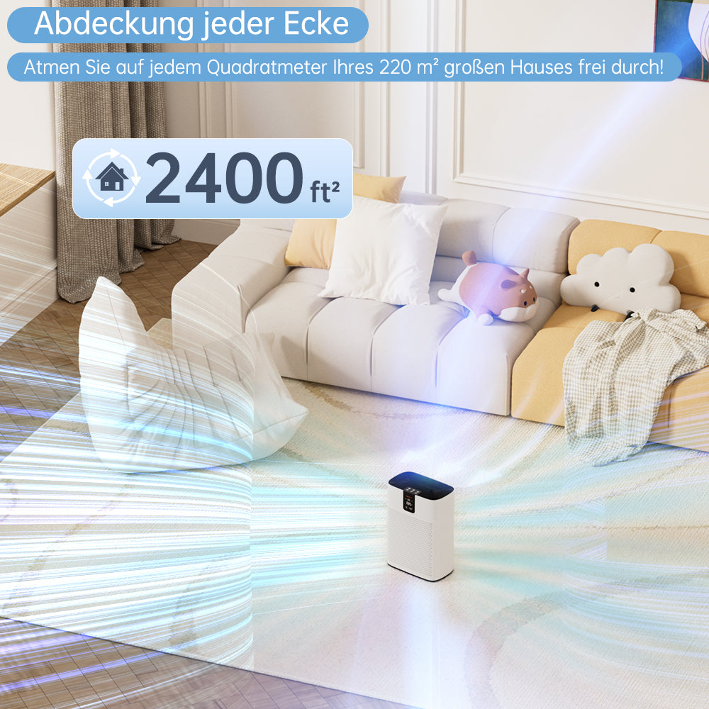 Purificatore d’aria per casa – HEPA silenzioso e smart con app per peli & polvere