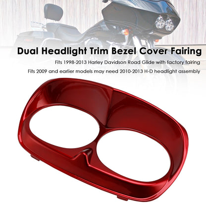 Copertura della cornice del faro anteriore doppio per Road Glide 1998-2013