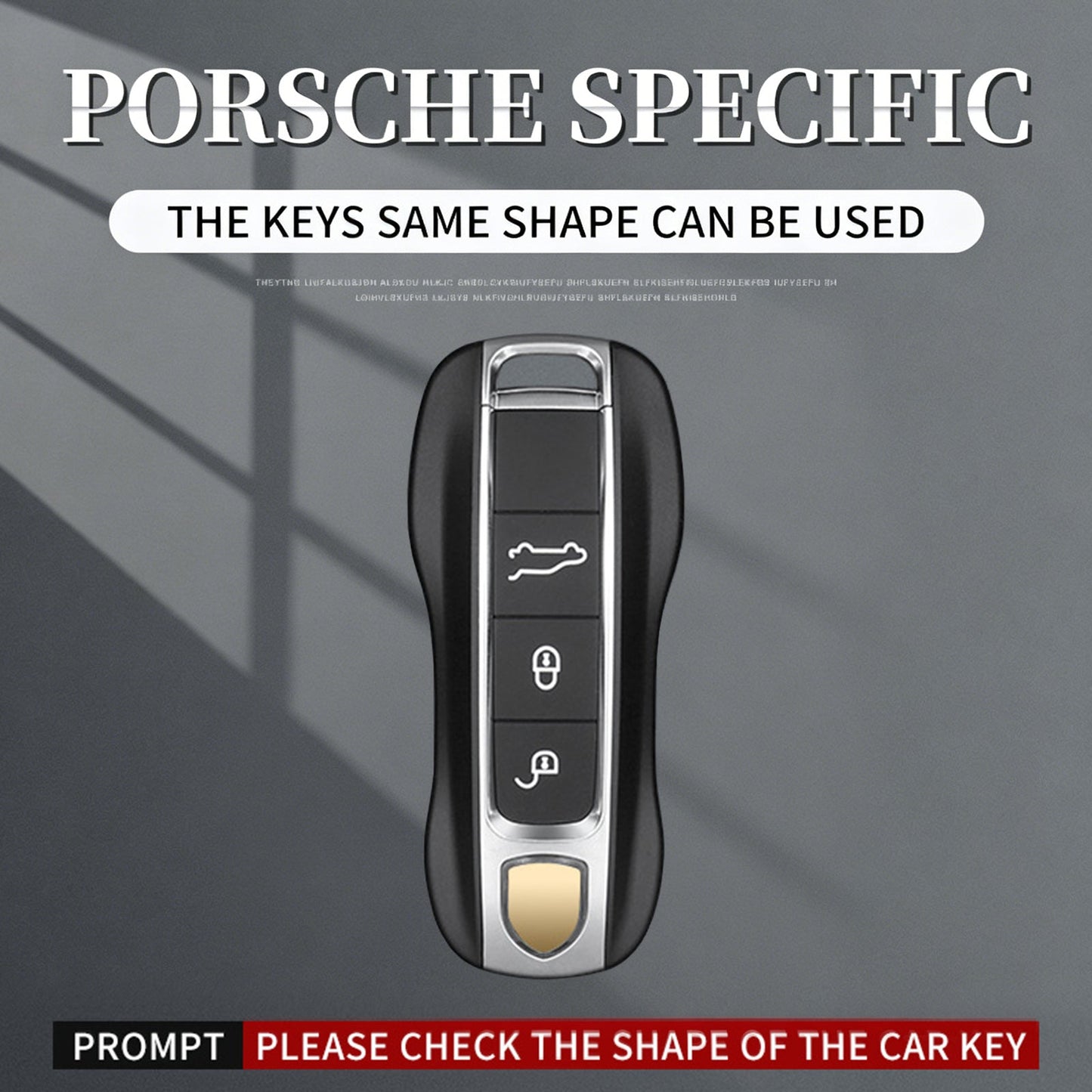 Custodia per chiave auto in TPU argentato in lega di alluminio con fibbia per Porsche Cayenne
