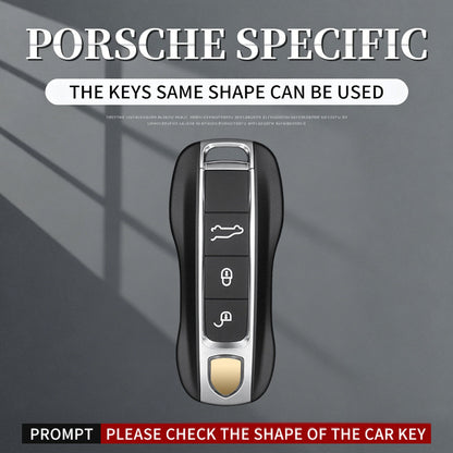 Custodia per chiave auto in TPU argentato in lega di alluminio con fibbia per Porsche Cayenne