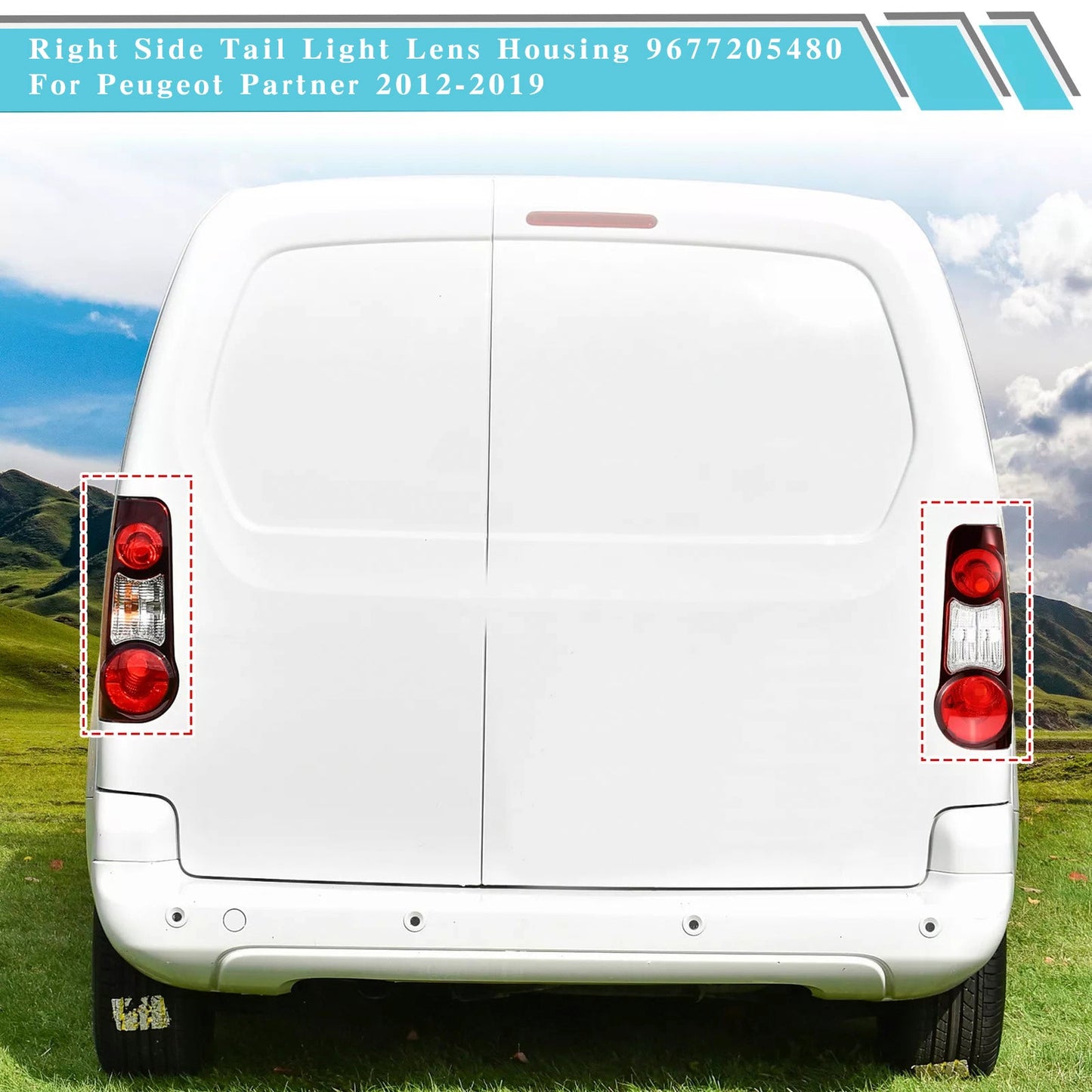 2012-2019 Peugeot Partner Citroen Berlingo Alloggiamento lente fanale posteriore sinistro+destro9 677205580 9677205480