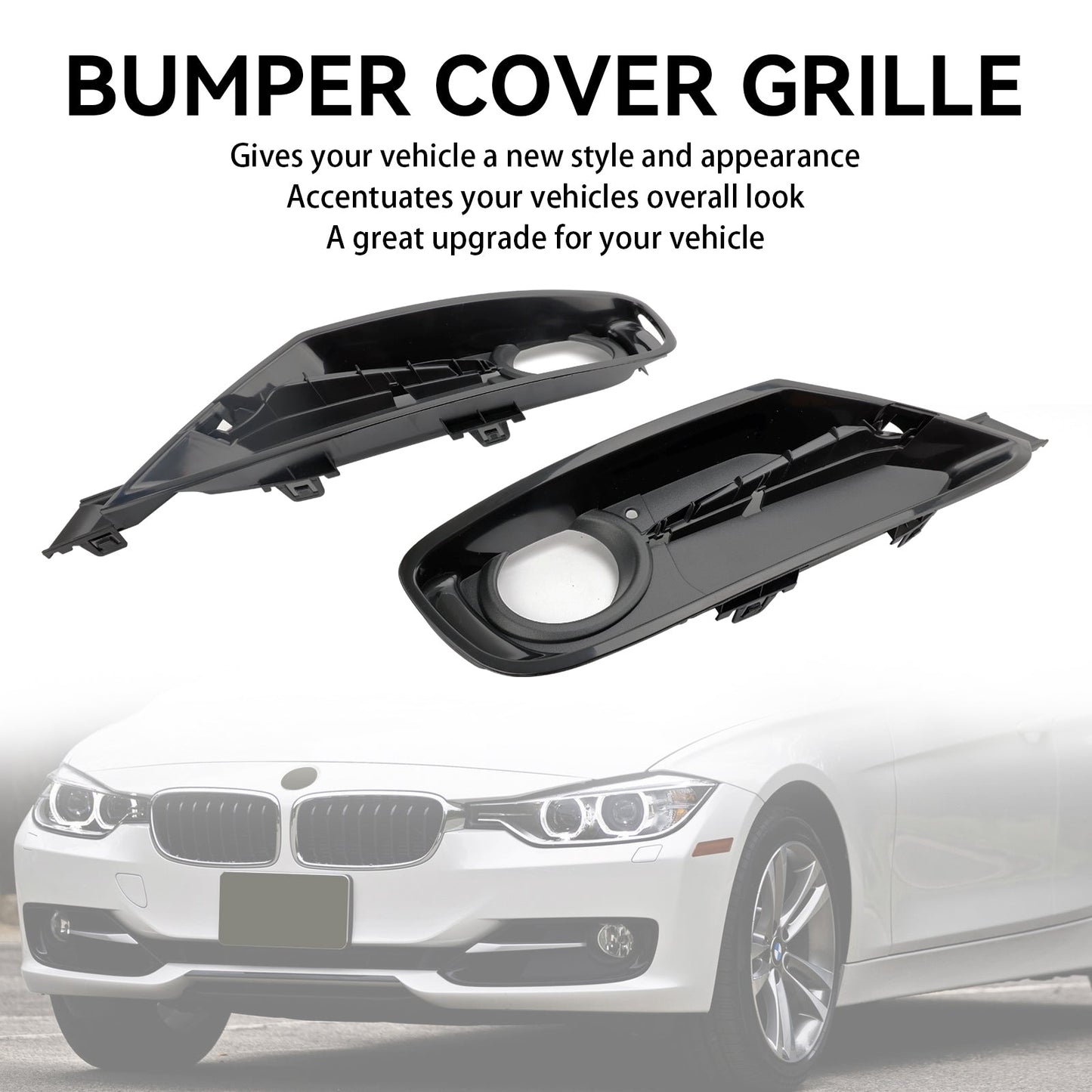 Per BMW 328d 328i xDrive 2013-2015 2 coperture per griglia fendinebbia per paraurti anteriore