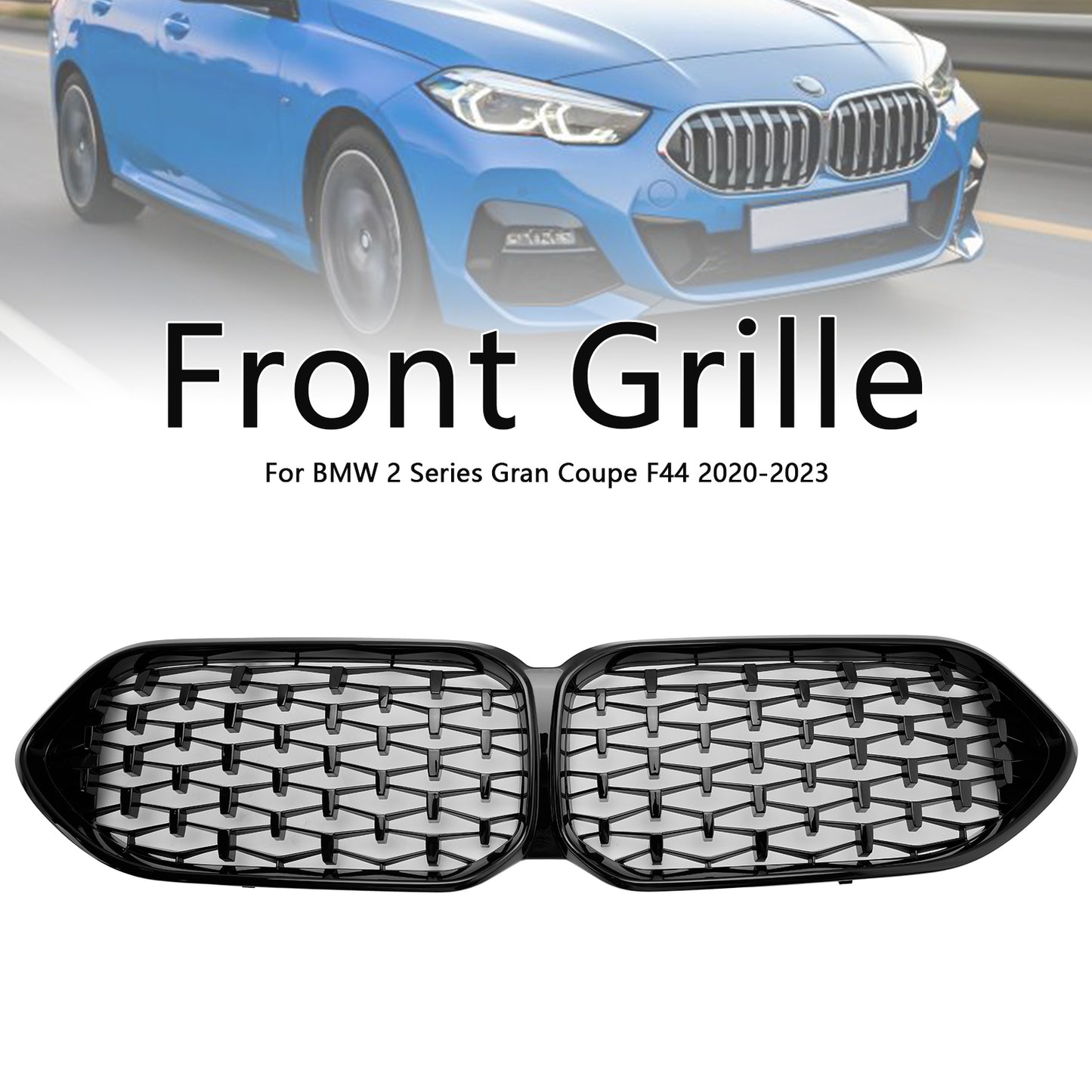 Per 2020 2021 2022 2023 BMW Serie 2 F44 Griglia anteriore nera lucida Coupé M Diamond 51135A39378/51138080494