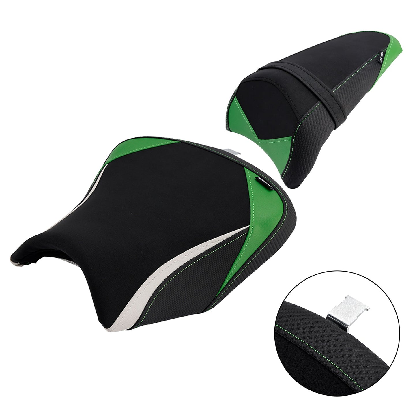 Cuscino posteriore bianco per sella conducente e passeggero per Kawasaki Ninja 650 Z650 2017-2025