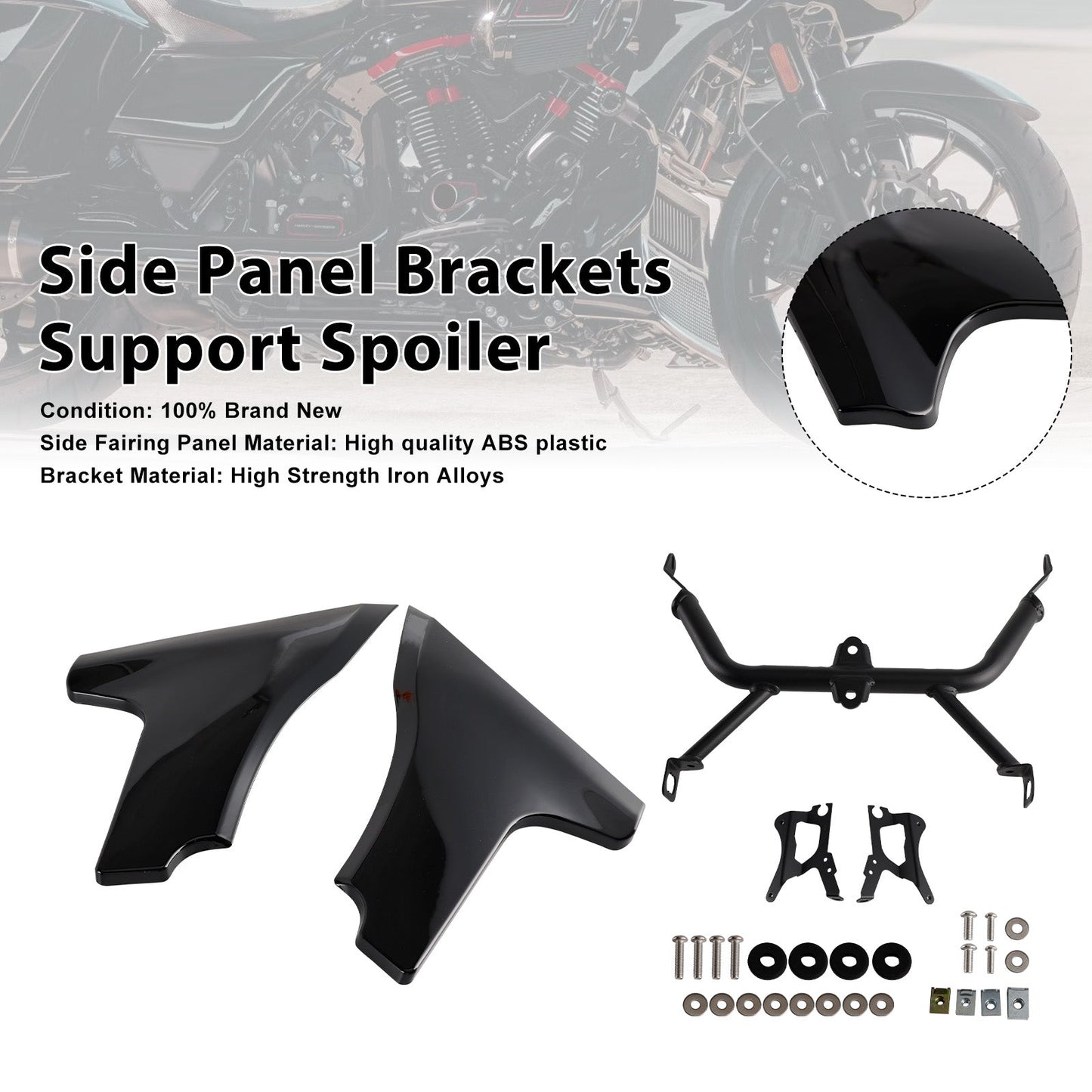 Staffe di supporto per spoiler per pannelli laterali Harley Road Glide CVO ST FLTRXSTSE dal 2024 in poi