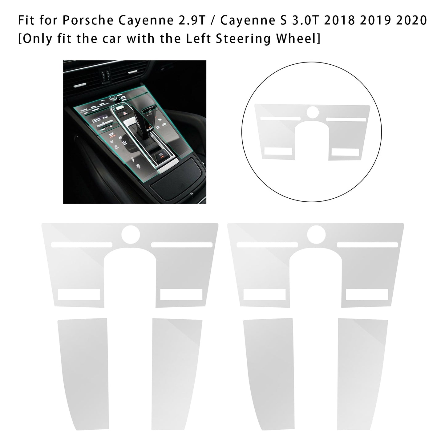 Pellicola protettiva per schermo in TPU per navigazione Porsche Cayenne 2.9T 3.0T 2018-2020