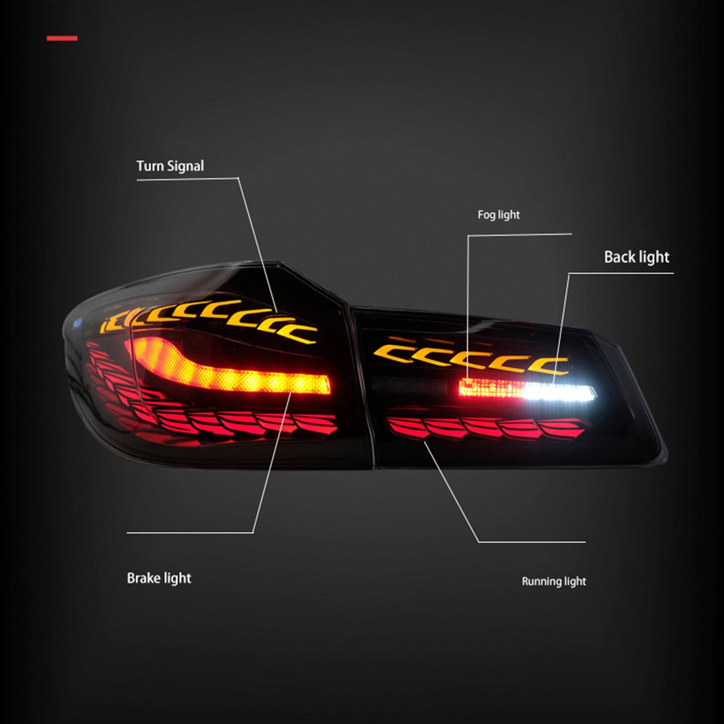 Gruppo ottico posteriore a LED fumé per BMW 5 G30 G38 L&amp;R 2018-2020 63217376469 63217376470