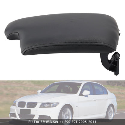 Coperchio della console centrale del bracciolo in pelle nera per BMW E90 E91 E92 E93 51169134486