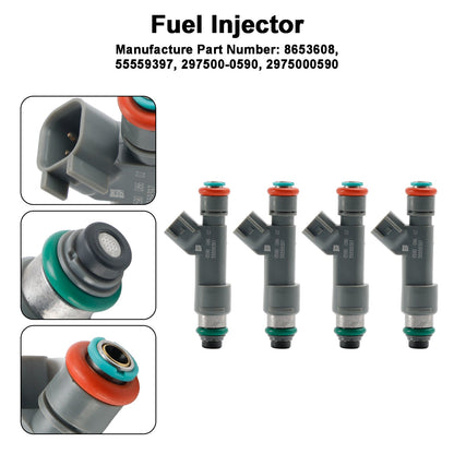 4 pezzi iniettore carburante 55559397 adatto per SAAB 9-3 2.0L Turbo 2007-2011 8653608