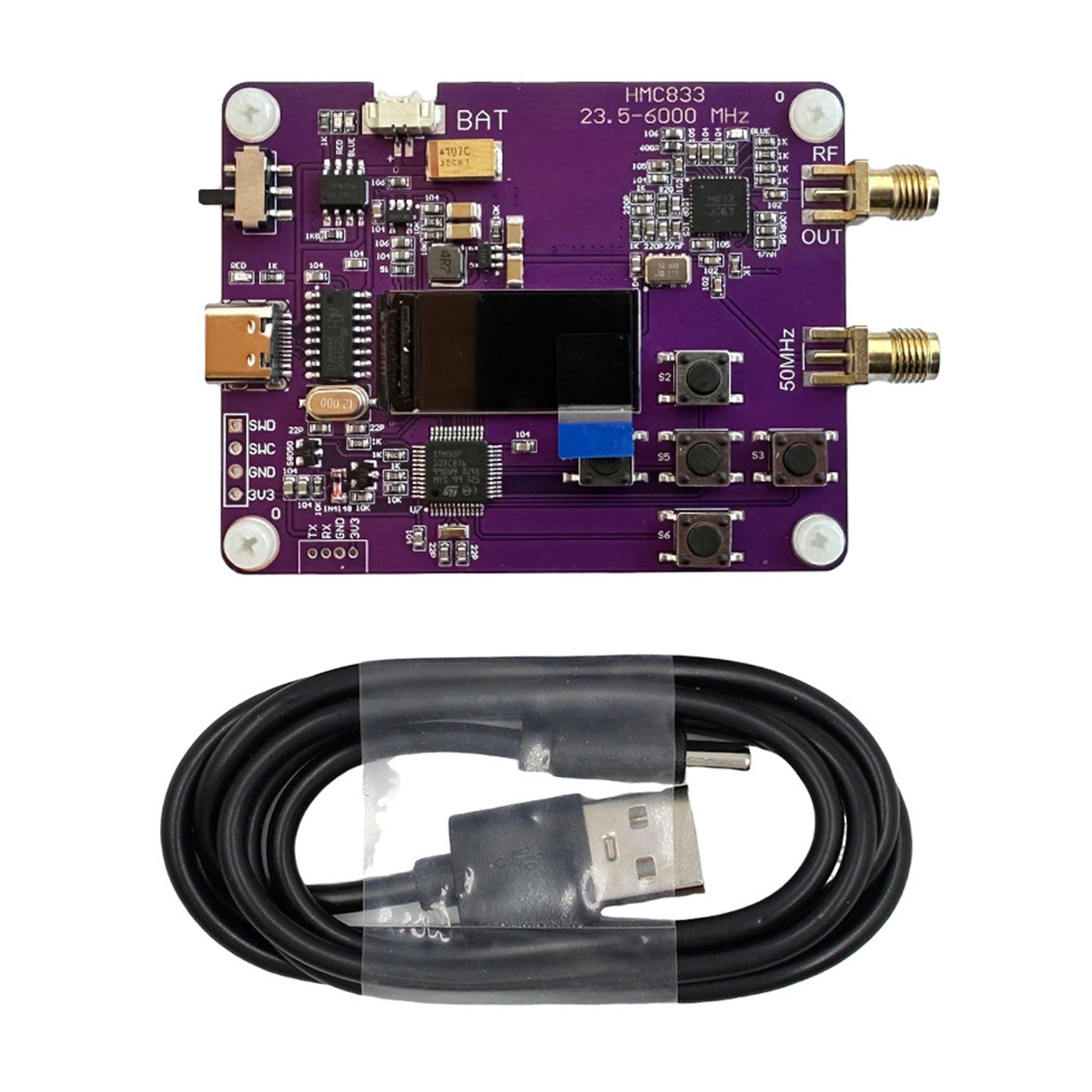 Generatore di segnale RF da 6 GHz, versione tastiera 23,5-6000 MHz, display OLED HMC833