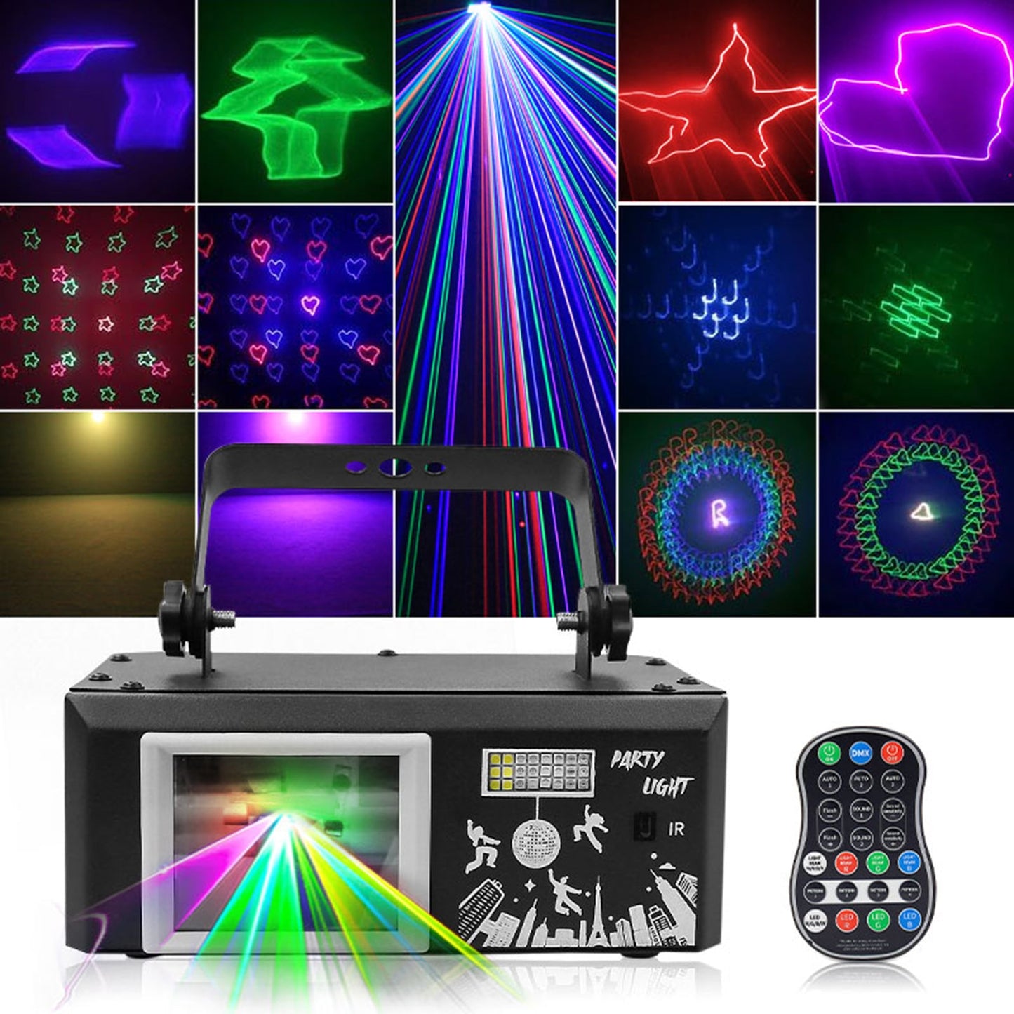 Sistema di illuminazione da palco a LED UV per feste in discoteca, luce laser da palco 6 in 1, luce da palco per club