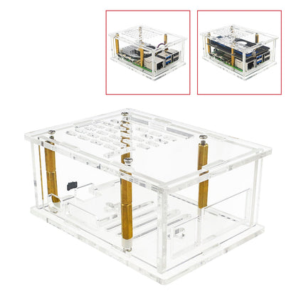 Custodia con adattatore PCI-E per Raspberry Pi5, scheda adattatore PCIe a M.2, radiatore in acrilico