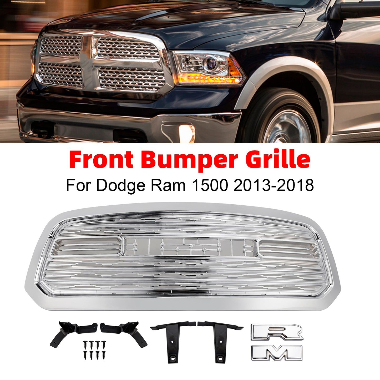 Griglia paraurti anteriore cromata Dodge Ram 1500 LTD Style 2013-2018