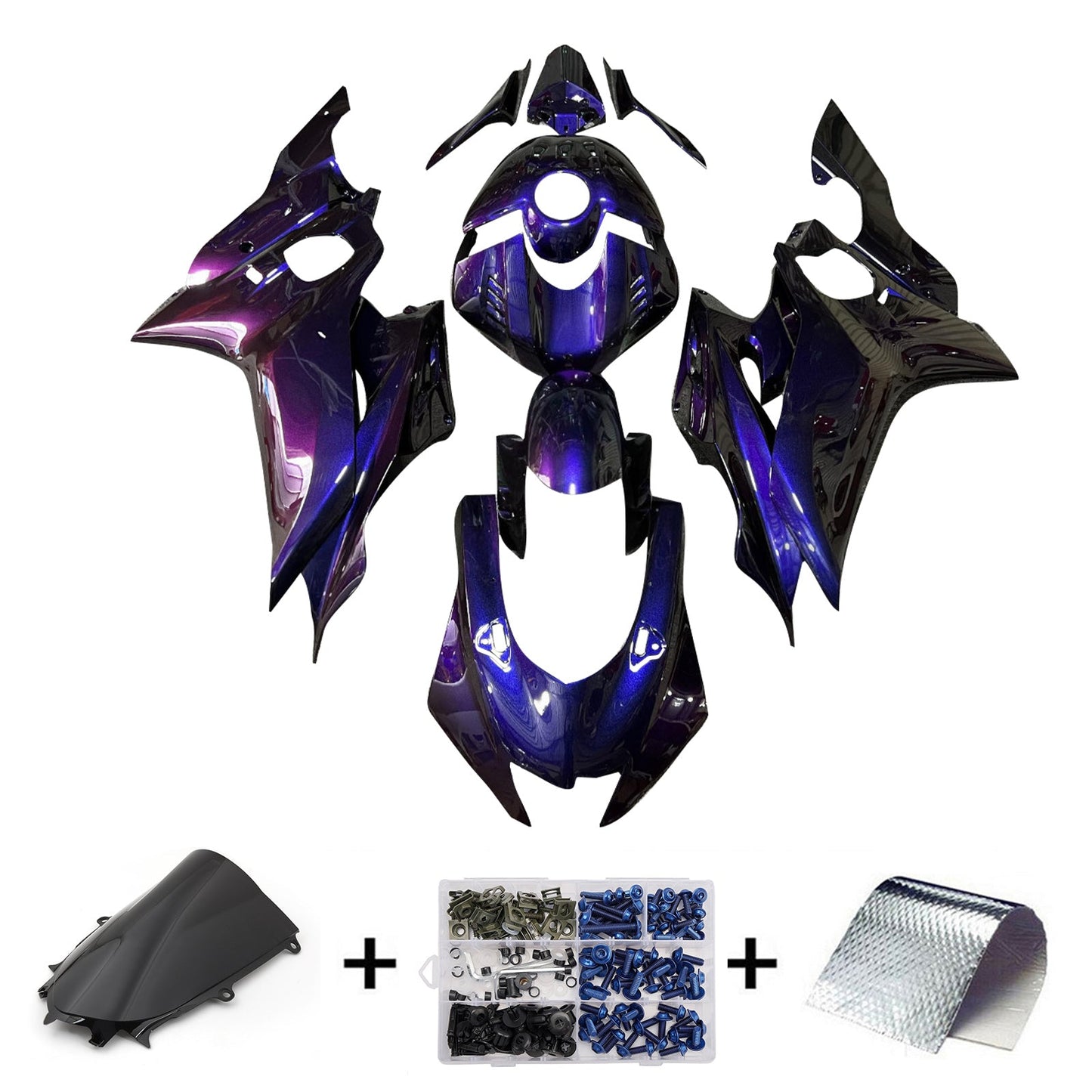 Kit carenatura iniezione in plastica ABS adatto per Yamaha YZF-R6 2017-2023