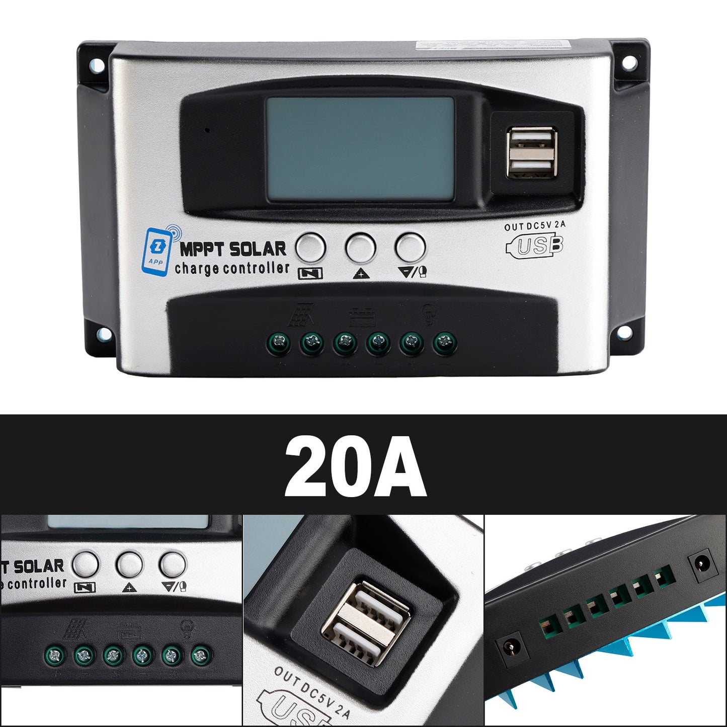 APP per il controllo solare ad alta energia MPPT 30A/40A per la gestione remota del controller DSP