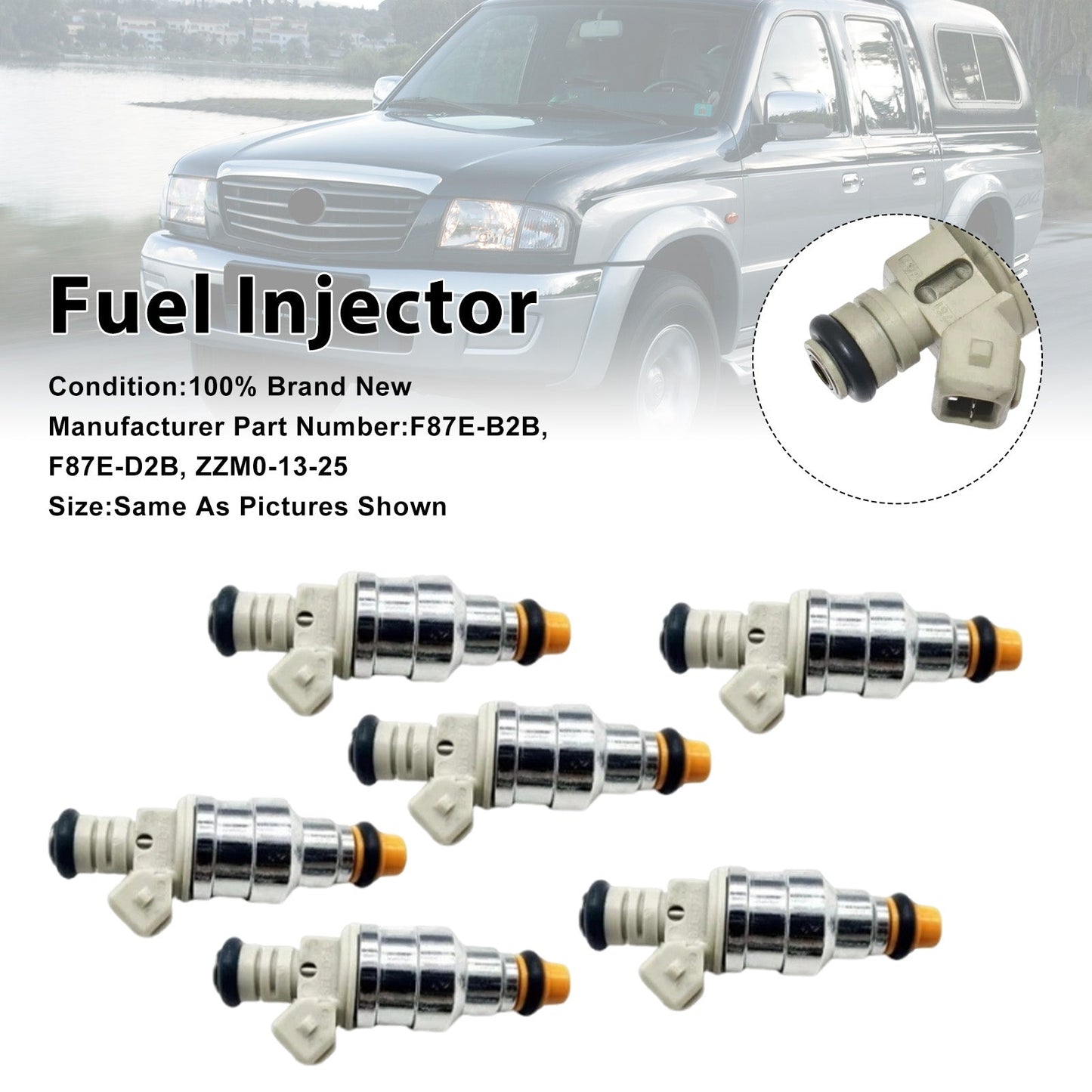 6 iniettori di carburante per Ford Ranger e Mazda B3000 Sable 3.0L V6 F87E-D2A