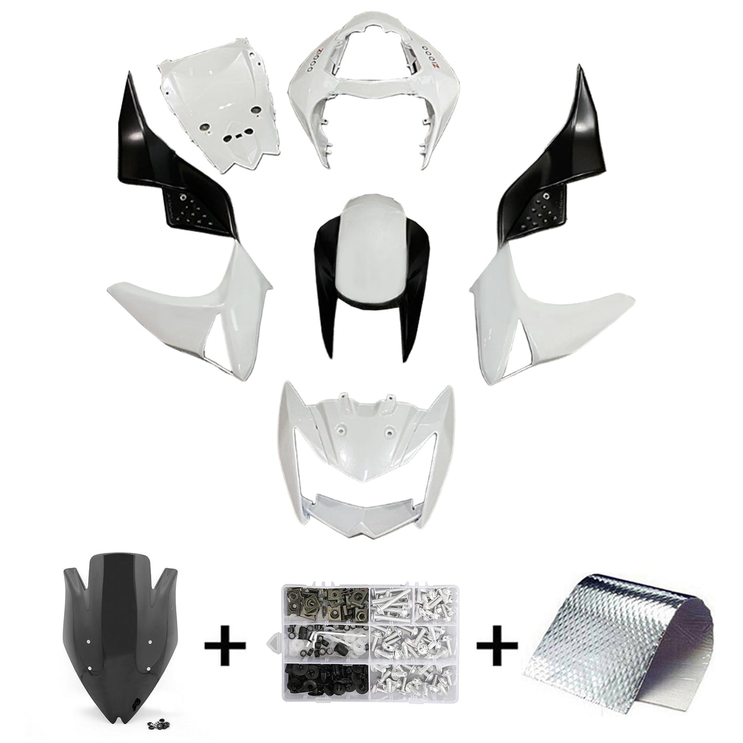 Kit carenatura iniezione Kawasaki Z1000 2007-2009 Carrozzeria plastica ABS