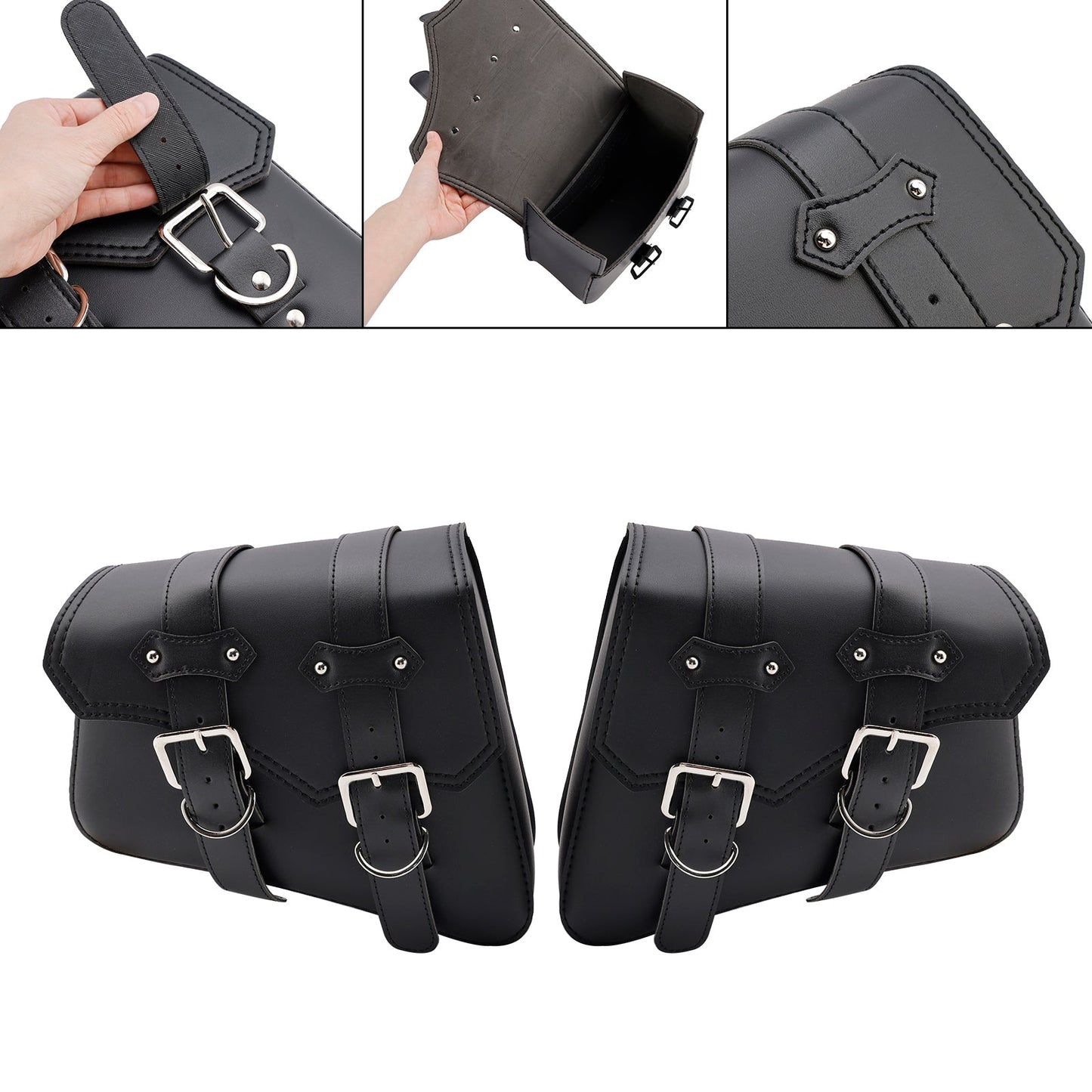 Borsa da sella laterale, borsa da sella, borsa portaoggetti nera 21L per moto