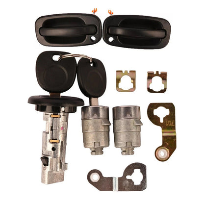 Maniglia esterna per porta e set di 2 serrature per porta e 2 chiavi uguali per GM Chevy 2001-2006